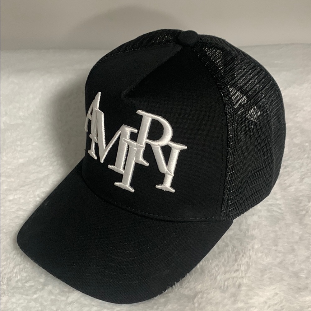 AMIRI Black Mesh Trucker Cap